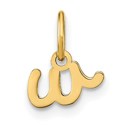 14KY Lower case Letter W Initial Charm