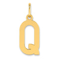 14ky Letter Q Initial Pendant