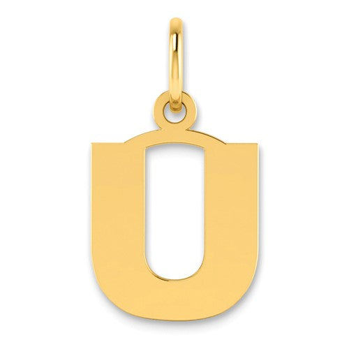 14ky Letter U Initial Pendant