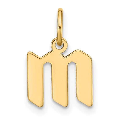 14ky Lowercase Letter M Initial Pendant
