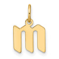 14ky Lowercase Letter M Initial Pendant