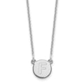 14kw Tiny Circle Block Letter F Initial Necklace