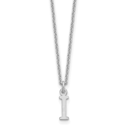 10KW Cutout Letter I Initial Necklace