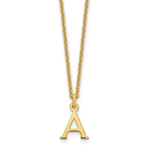 14KY Cutout Letter A Initial Necklace