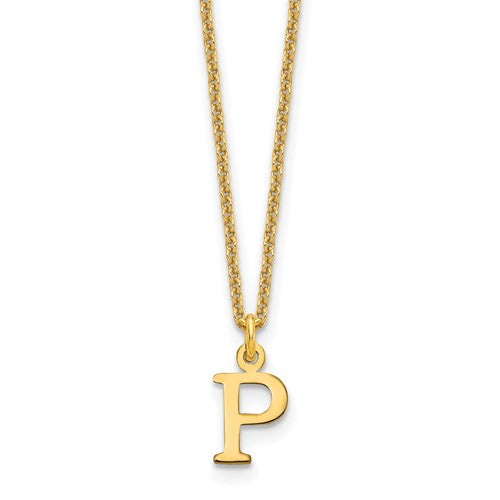 14KY Cutout Letter P Initial Necklace