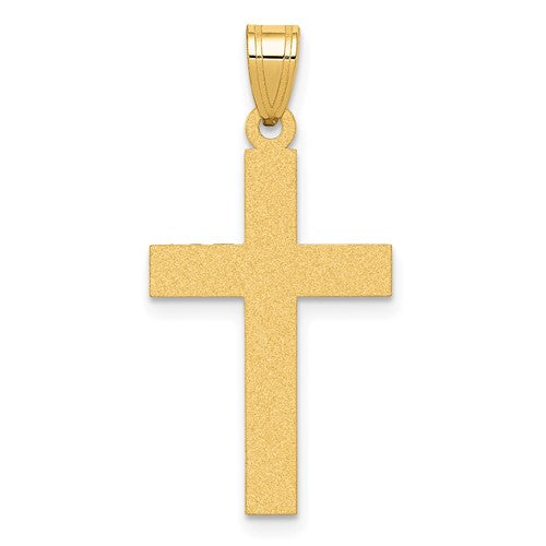 14k Sandblasted Cross Pendant