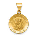 14k Polished and Satin Our Lady of Sorrows Medal Hollow Pendant