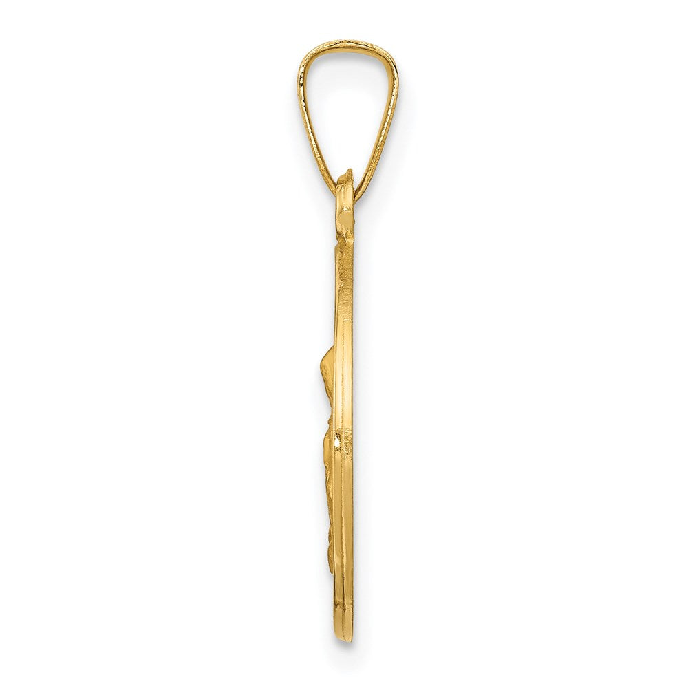 14k Polished and Satin St. Anne Medal Hollow Pendant