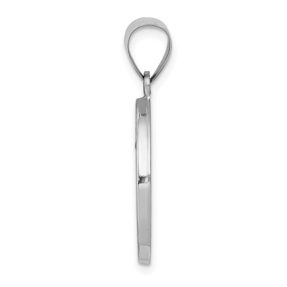 14k White Gold Polished/Satin St. Anthony Medal Hollow Pendant