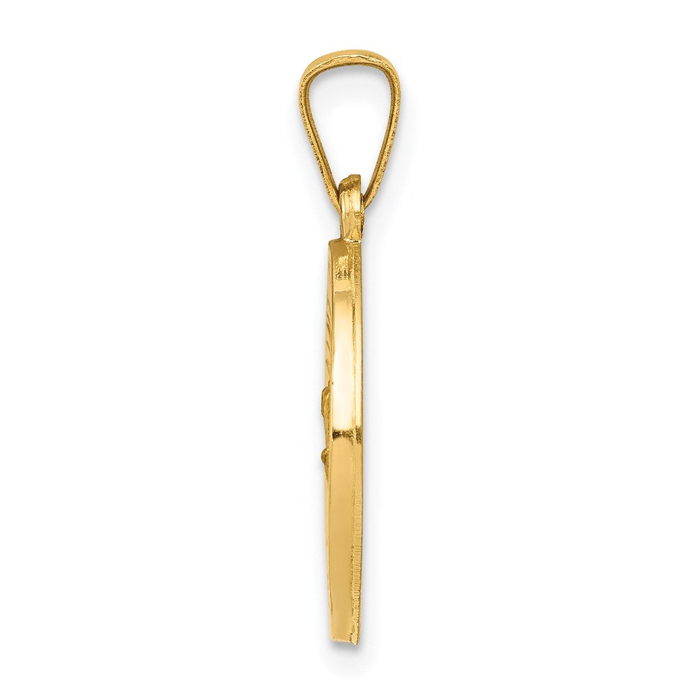 14k Polished and Satin St. Christopher Medal Hollow Pendant