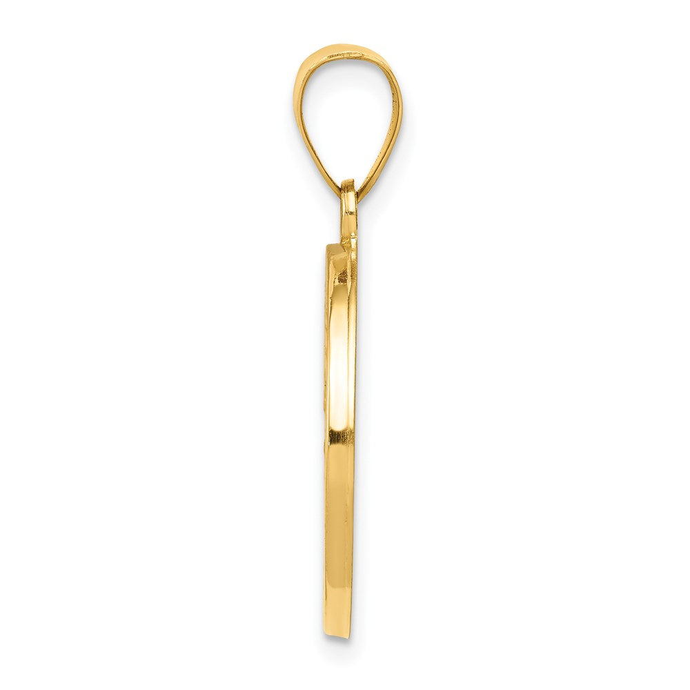 14k Polished and Satin St. Christopher Medal Hollow Pendant