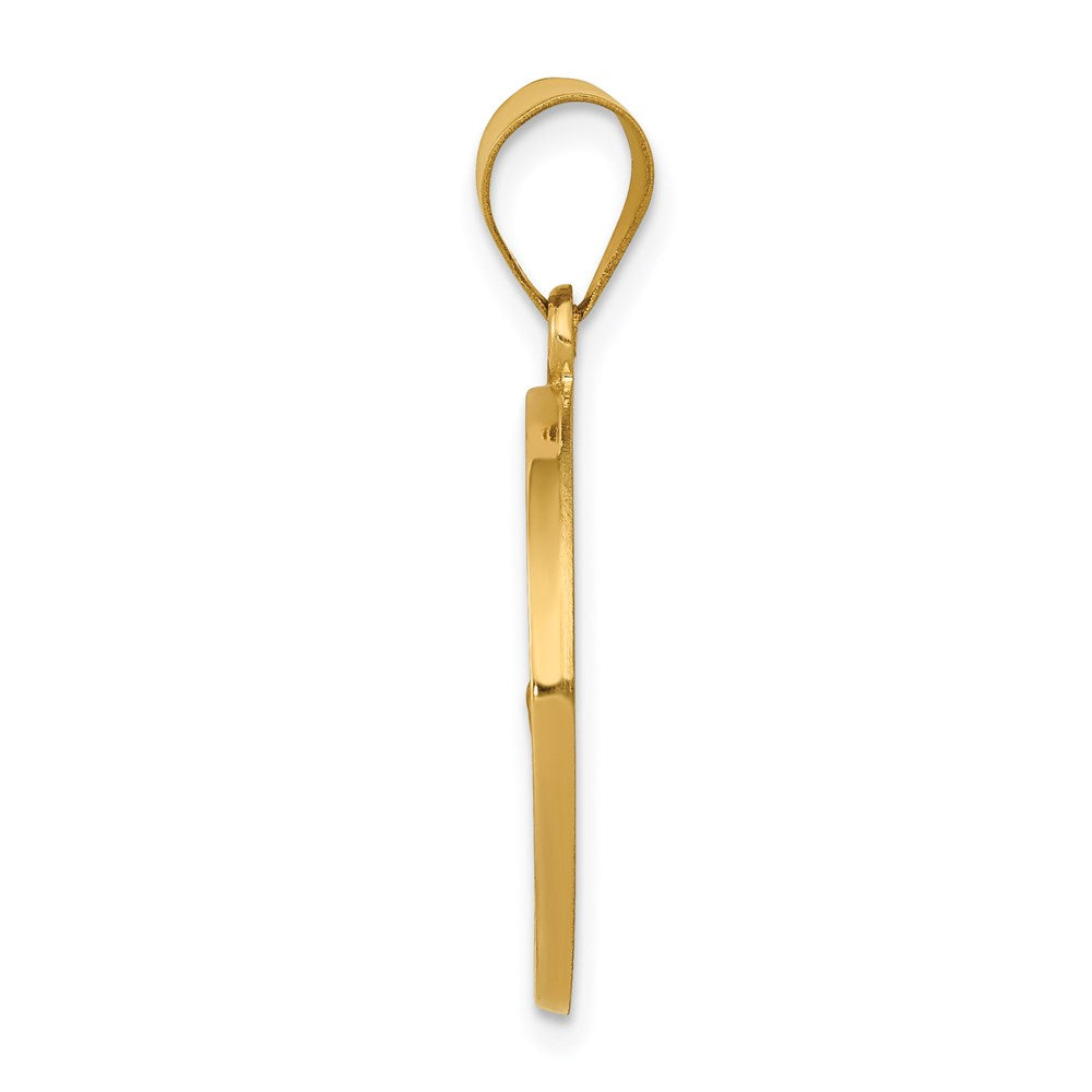 14k Polished and Satin St Francis Medal Hollow Pendant