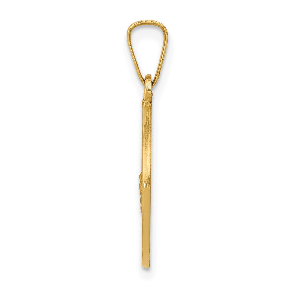 14k Polished and Satin St George Medal Hollow Pendant