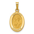 14k Polished and Satin St Joseph Medal Hollow Pendant