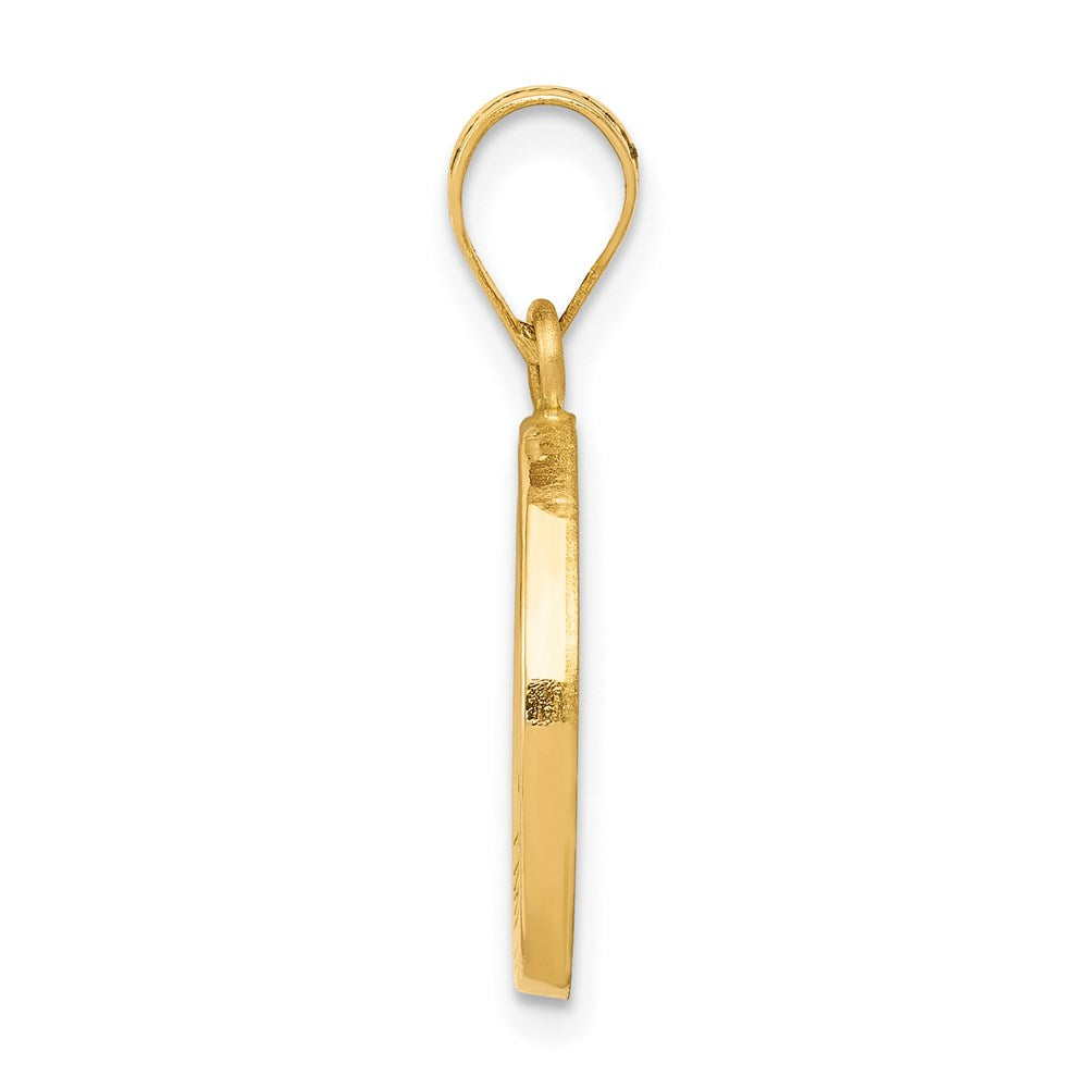 14k Polished and Satin St Matthew Medal Hollow Pendant