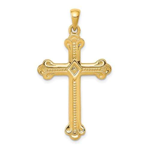 14k Budded Cross Pendant