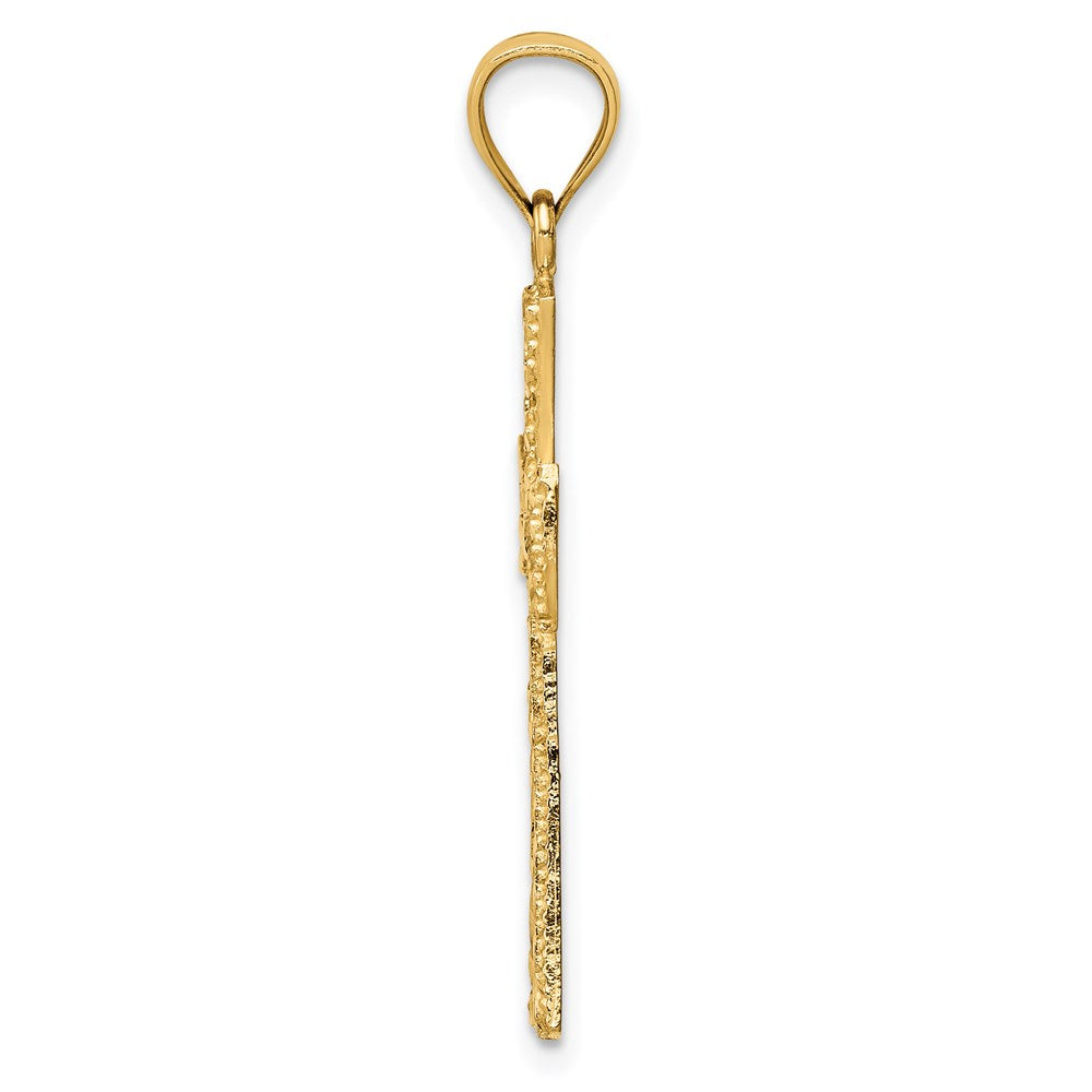 14K D/C Cross Pendant