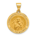 14K Hollow Polished/Satin Spanish Perpetuo Socorro Medal