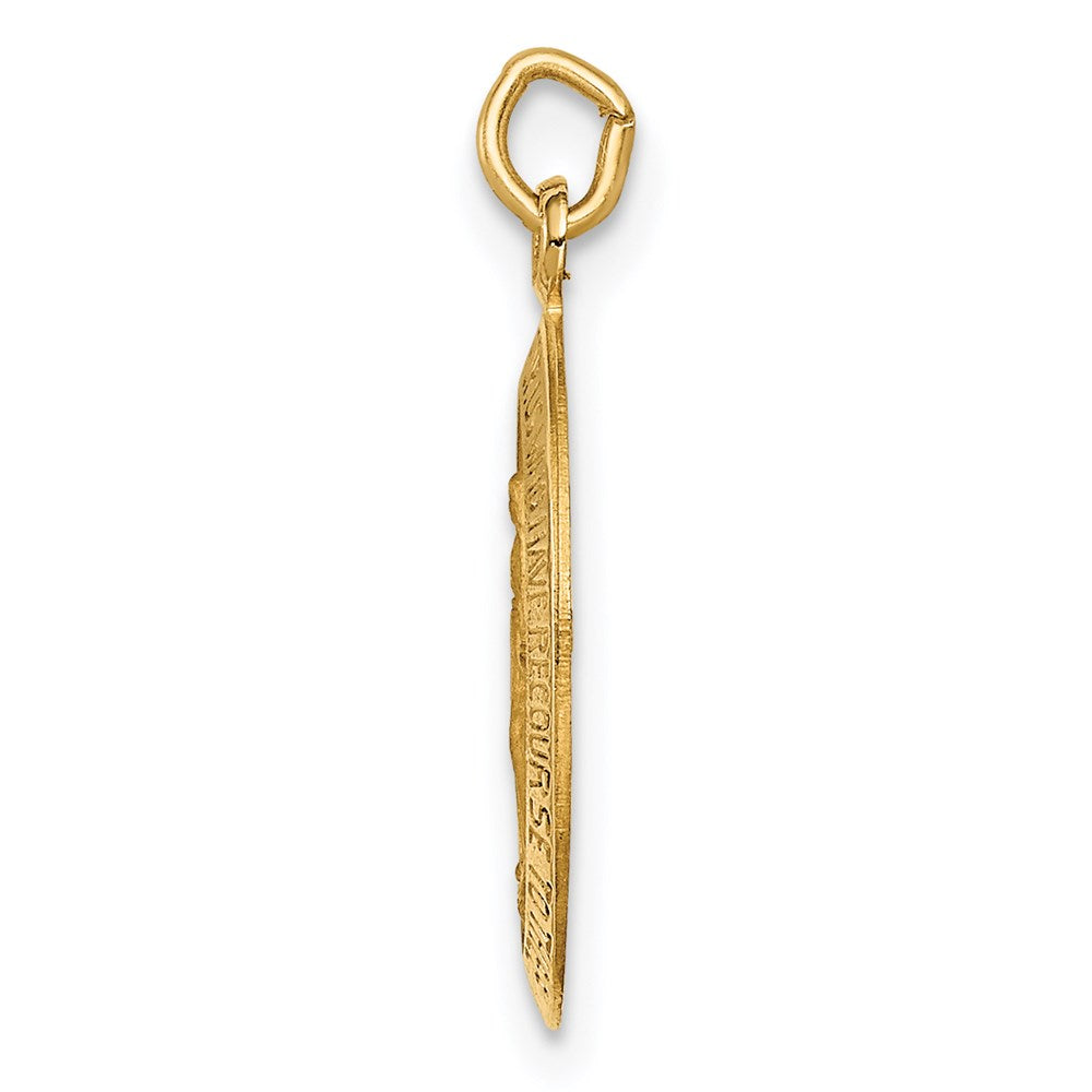 14k Solid Polished/Satin Small Oval Miraculous Medal