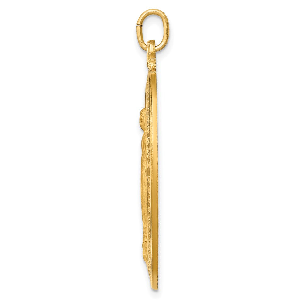 14k Solid Polished/Satin Large Oval Miraculous Medal