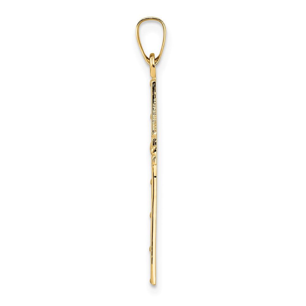 14k Polished Solid Cross Pendant