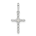 14k White Gold CZ Cross Pendant