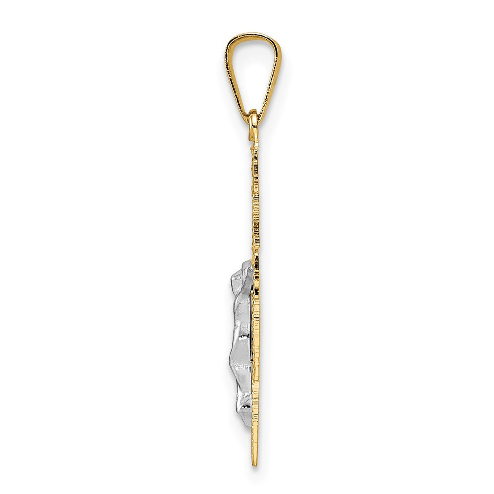 14k Two-tone Solid Crucifix Pendant