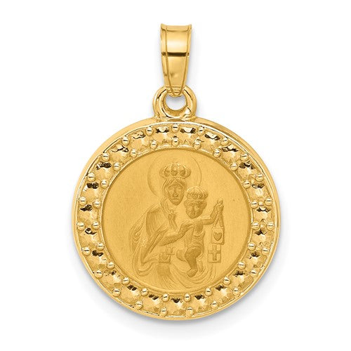 14K Hollow Our Lady of Mt Carmel Medal