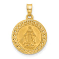 14K Hollow Miraculous Mary Plain Back Medal