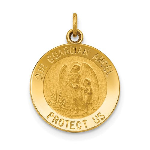 14k Guardian Angel Medal Charm
