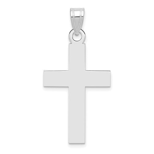 14k White Gold Polished Cross Charm
