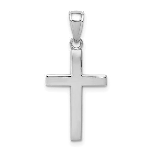 14k White Gold Polished Cross Charm