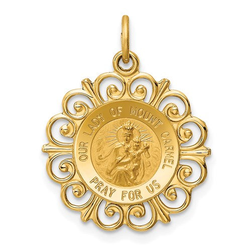 14k Our Lady of Mt. Carmel Medal Charm