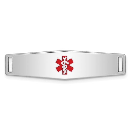 Sterling Silver Rhodium-plated Medical ID Plate