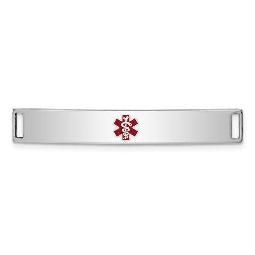 Sterling Silver Rhodium-plated Medical ID Plate