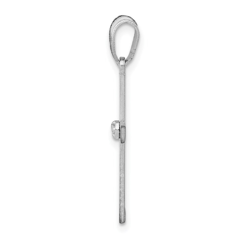 14k White Gold .01ct. Diamond Cross Pendant
