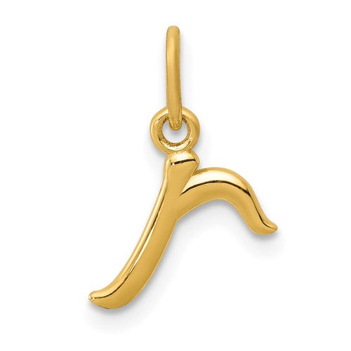 14k Yellow Gold Letter R Initial Charm