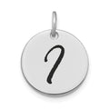14kw Polished Black Enamel Letter I Initial Disk Charm