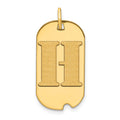 14k Polished Letter H Initial Dog Tag Pendant