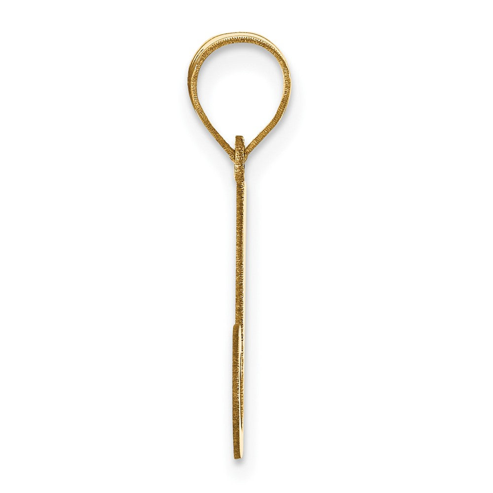 14k Polished Letter J Initial Pendant