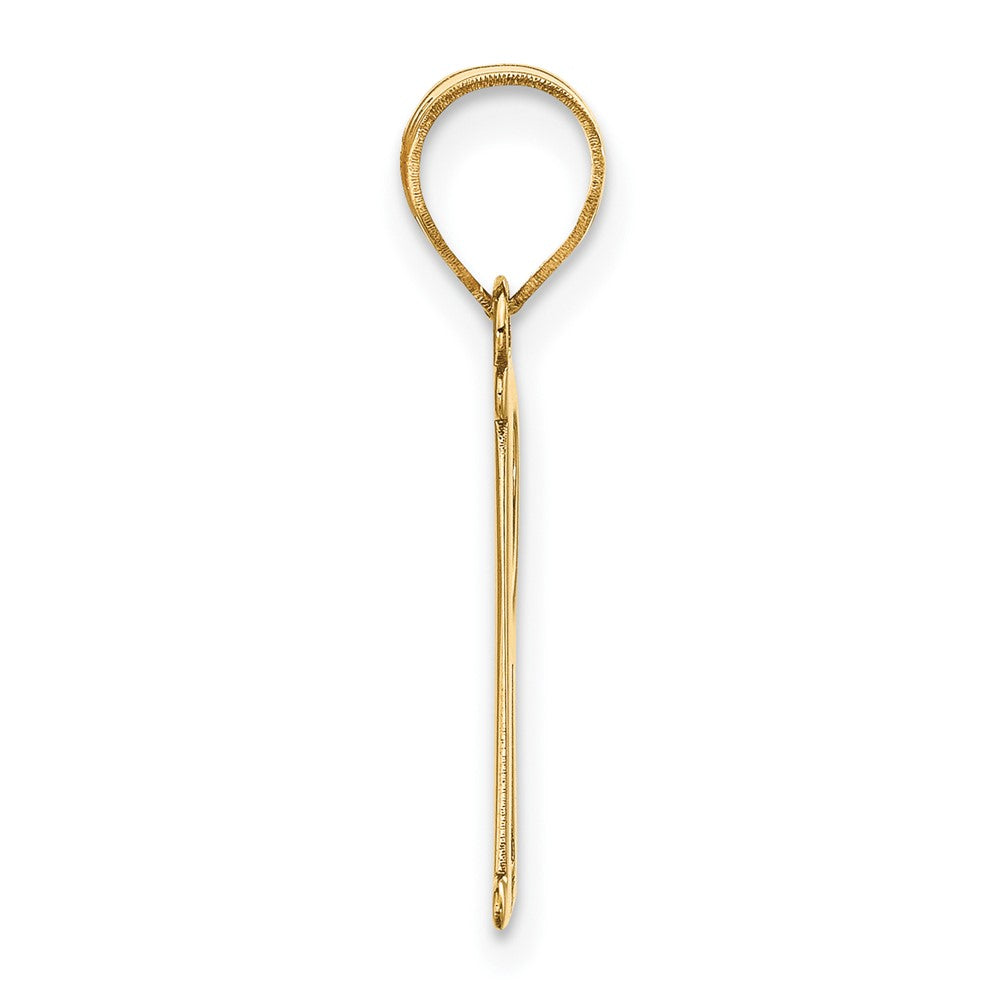 14k Polished Letter R Initial Pendant