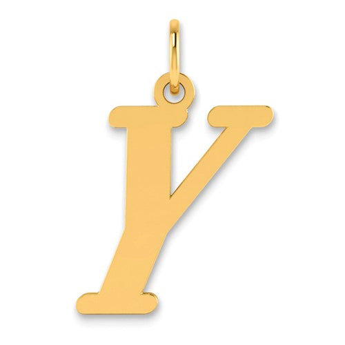 14k Polished Letter Y Initial Pendant
