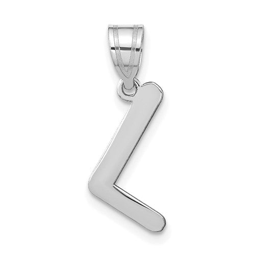 14kw Polished Bubble Letter L Initial Pendant