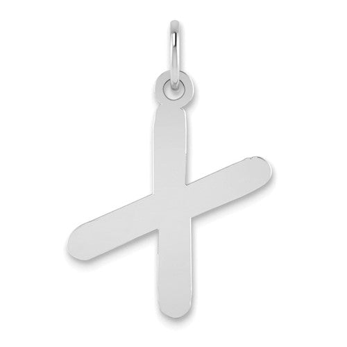 14kw Polished Bubble Letter X Initial Pendant
