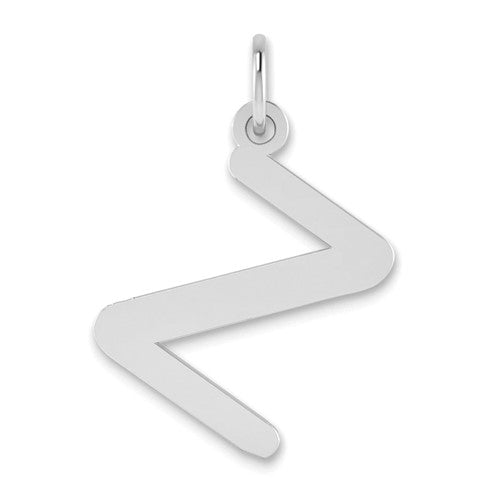 14kw Polished Bubble Letter Z Initial Pendant