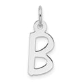 14k White Gold  Slanted Block Letter B Initial Charm