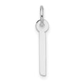 14K White Gold  Slanted Block Letter I Initial Charm