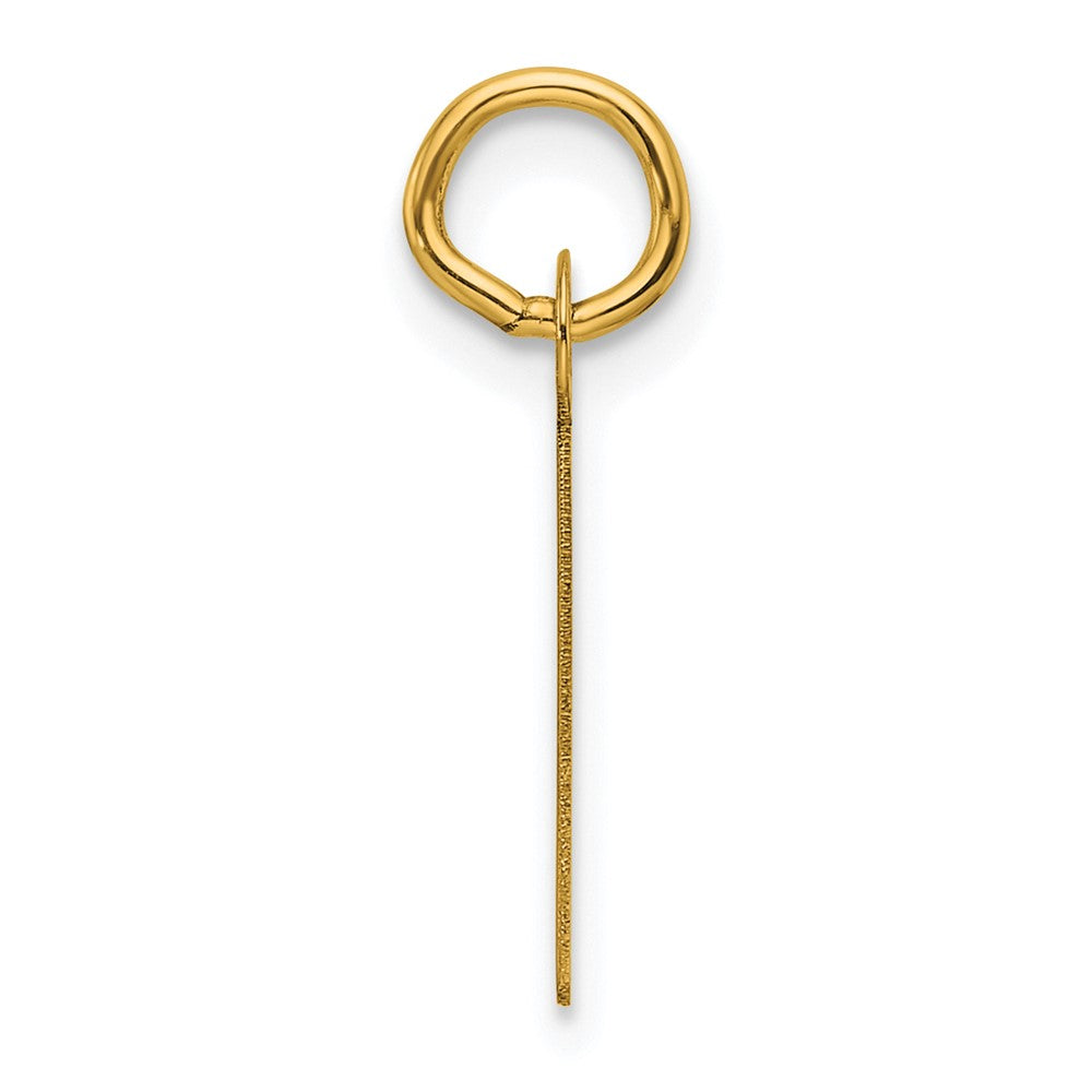 14K  Slanted Block Letter I Initial Charm