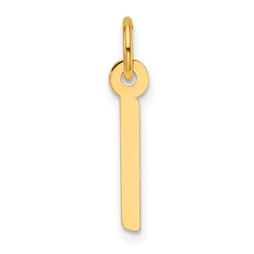 14K  Slanted Block Letter I Initial Charm