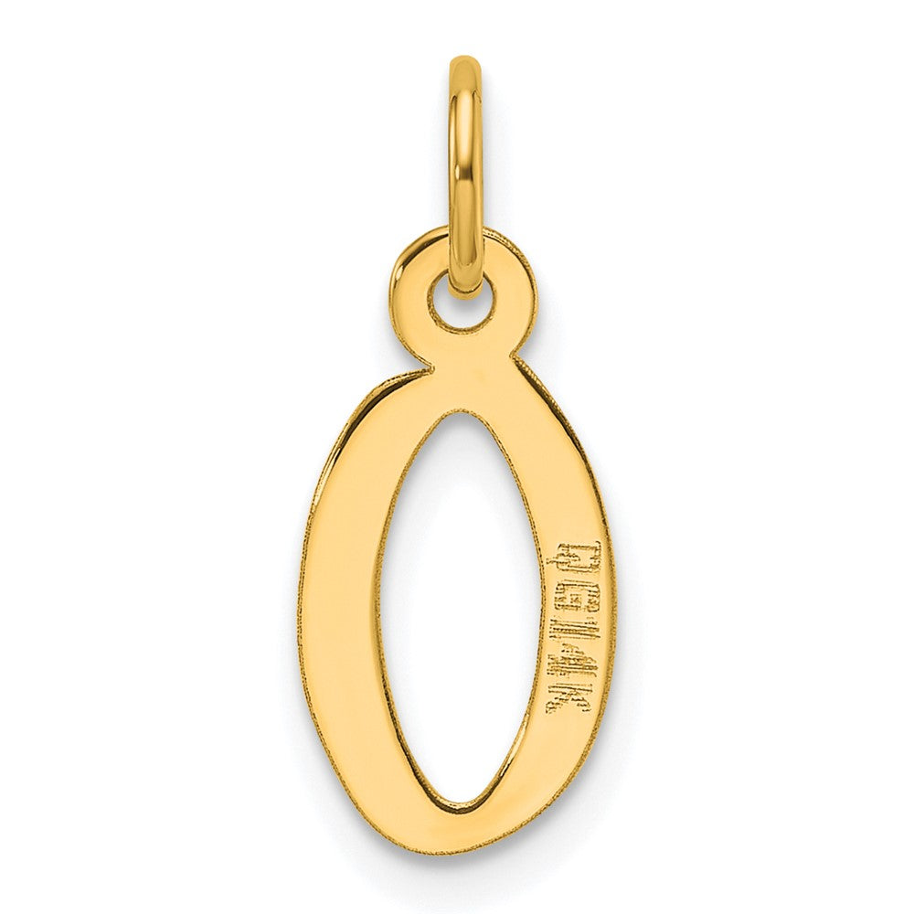 14K  Slanted Block Letter O Initial Charm